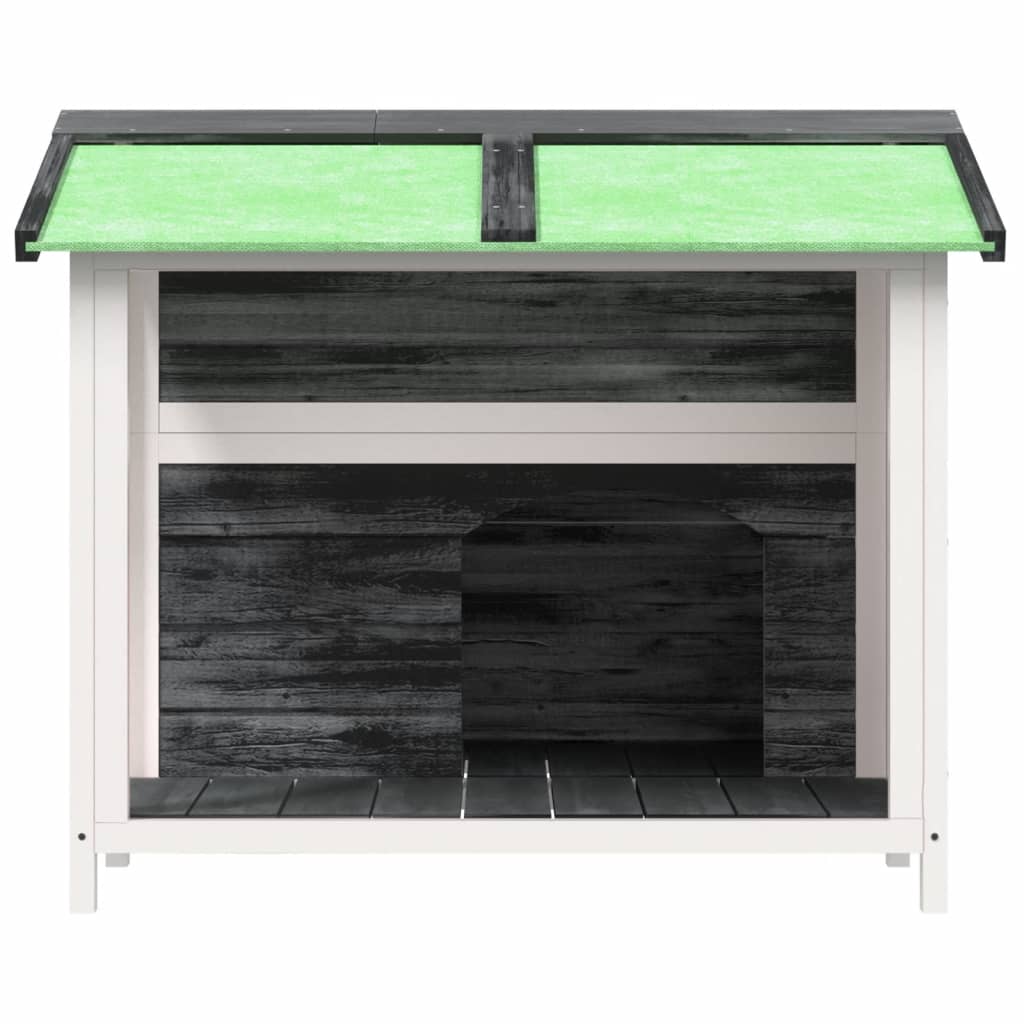 VidaXL Hundehütte 96x87x80,5 cm massives Kiefernholz grau