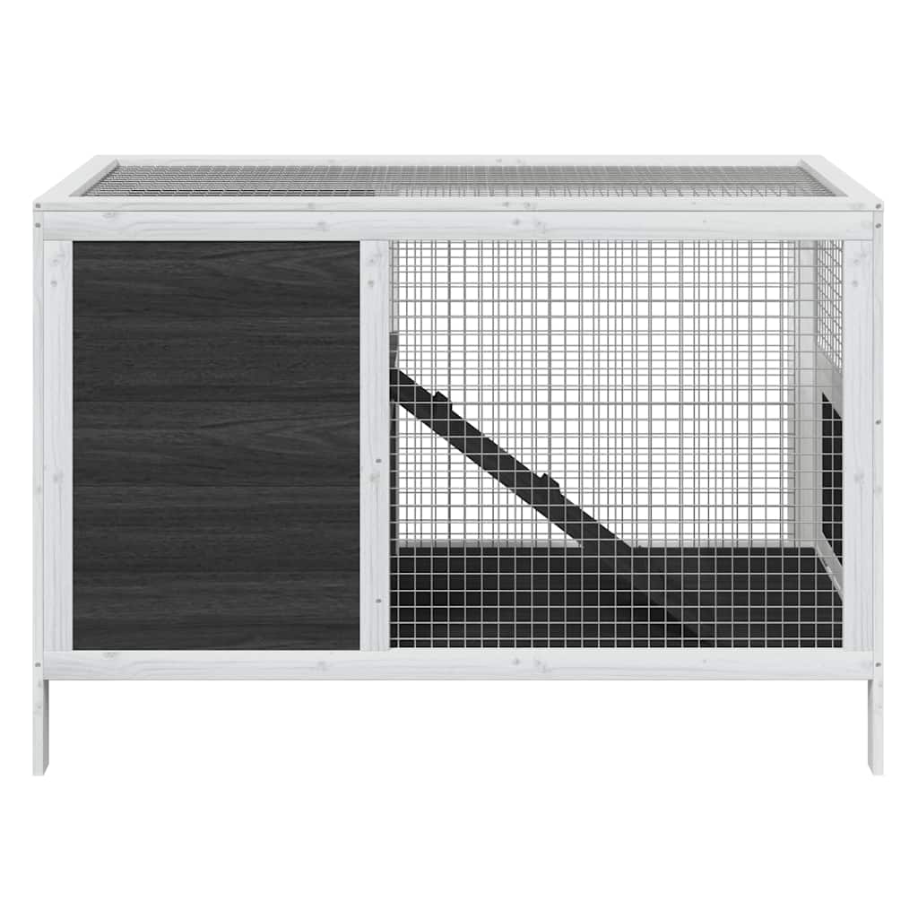 Vidaxxl Kaninchenstall 103x44x69,5 cm massives Kiefernholz grau