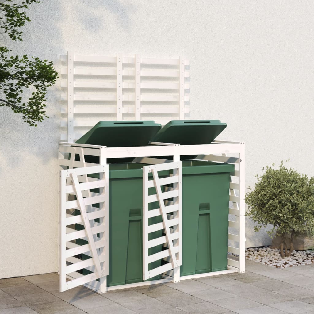 VidaXL Container-Aufbewahrung doppelt aus massivem Kiefernholz weiß