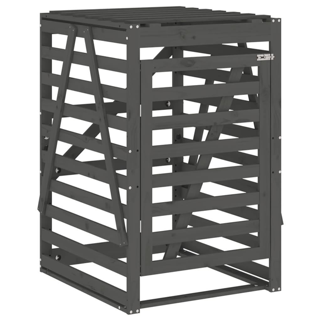 Vidaxx Containeraufbewahrung 84x90x128,5 cm massives Kiefernholz grau