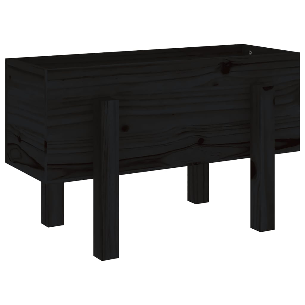 Vidaxx Pflanzgefäß 62x30x38 cm massives Kiefernholz schwarz