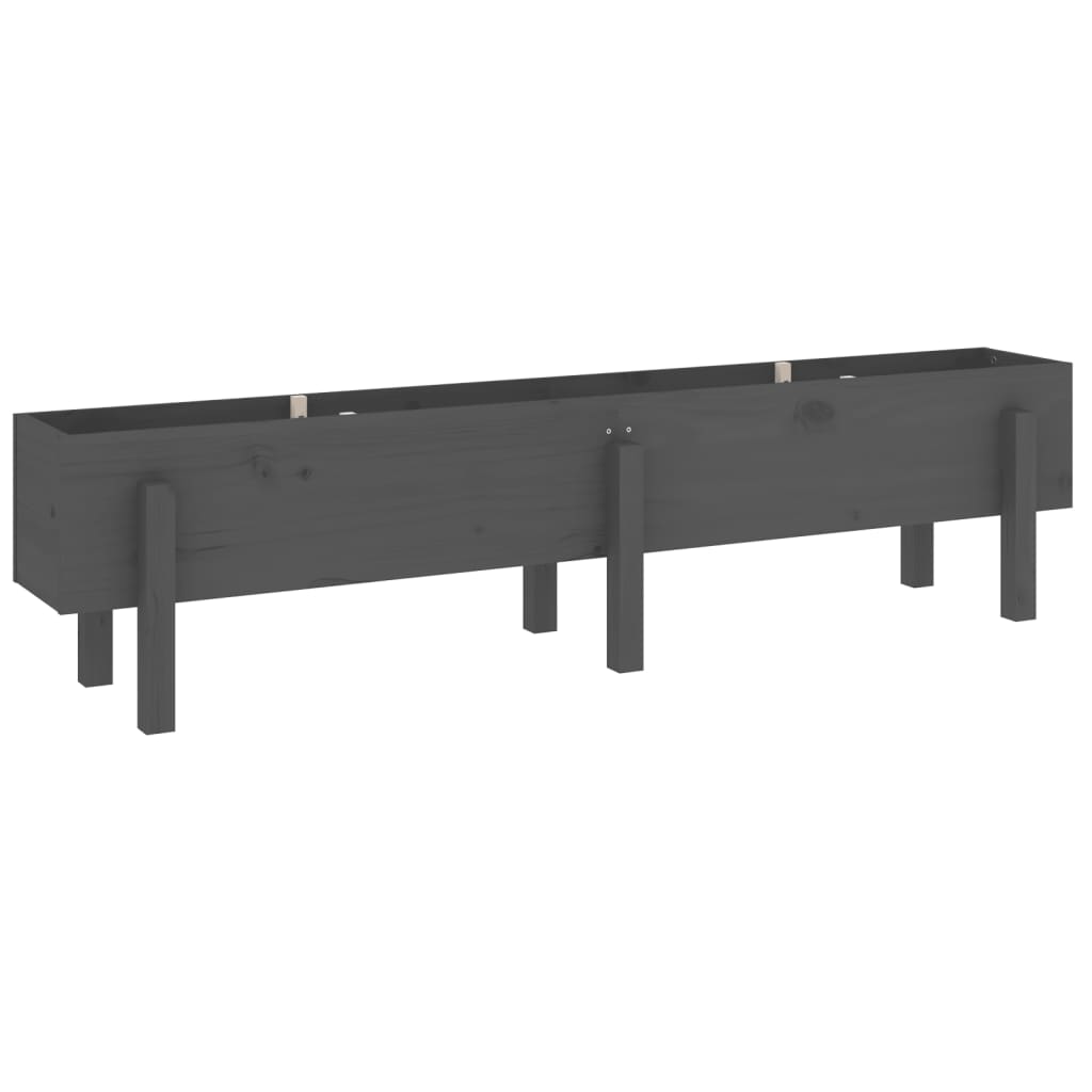 Vidaxx Pflanzkübel erhöht 160x30x38 cm massives Kiefernholz grau