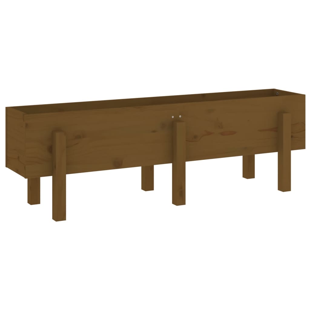 VidaXL Pflanzgefäß erhöht 121x30x38 cm massives Kiefernholz honigbraun