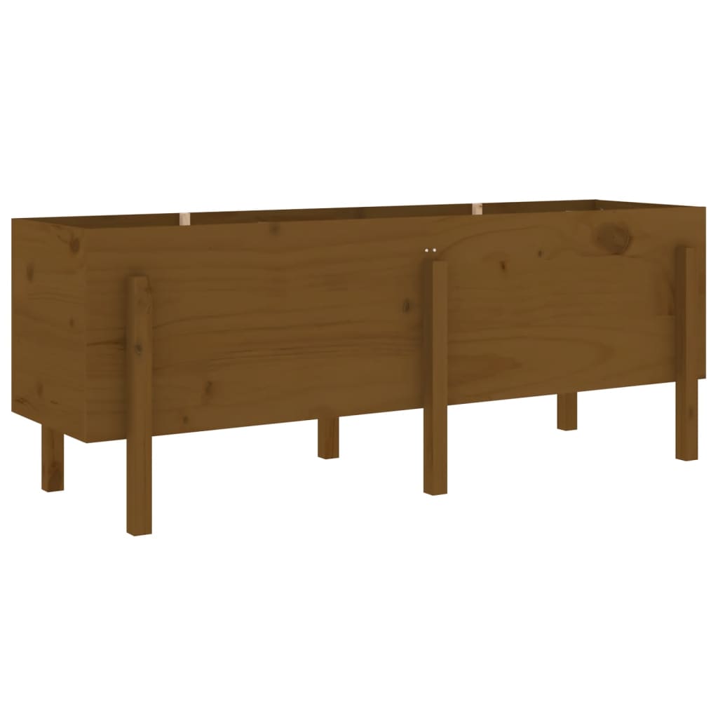 Vidaxx Pflanzgefäß erhöht 160x50x57 cm massives Kiefernholz honigbraun