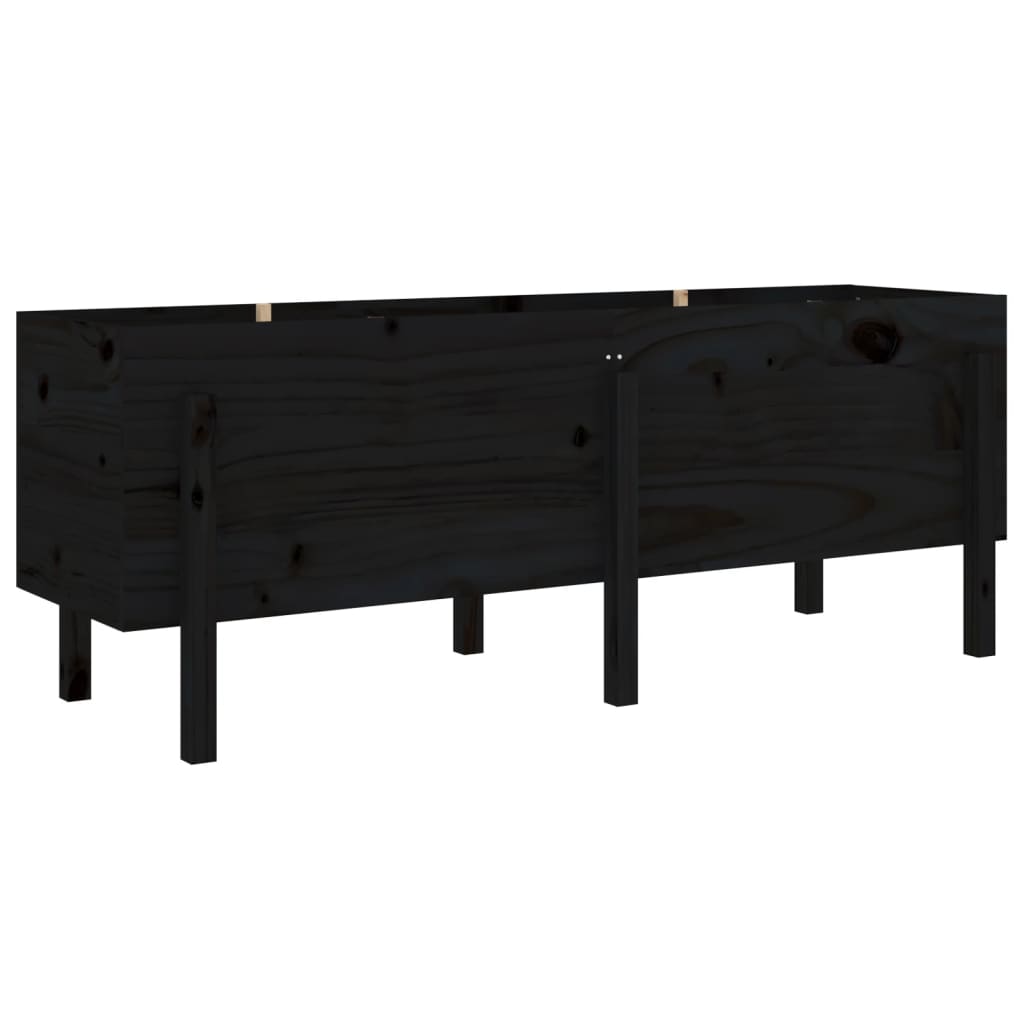 Vidaxx Pflanzgefäß erhöht 160x50x57 cm massives Kiefernholz schwarz