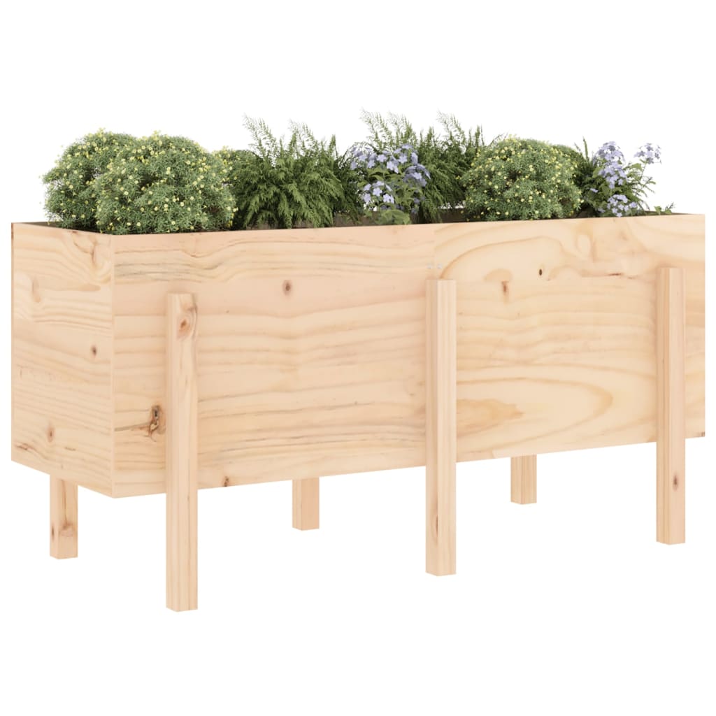 Vidaxx Pflanzgefäß erhöht 121x50x57 cm aus massivem Kiefernholz