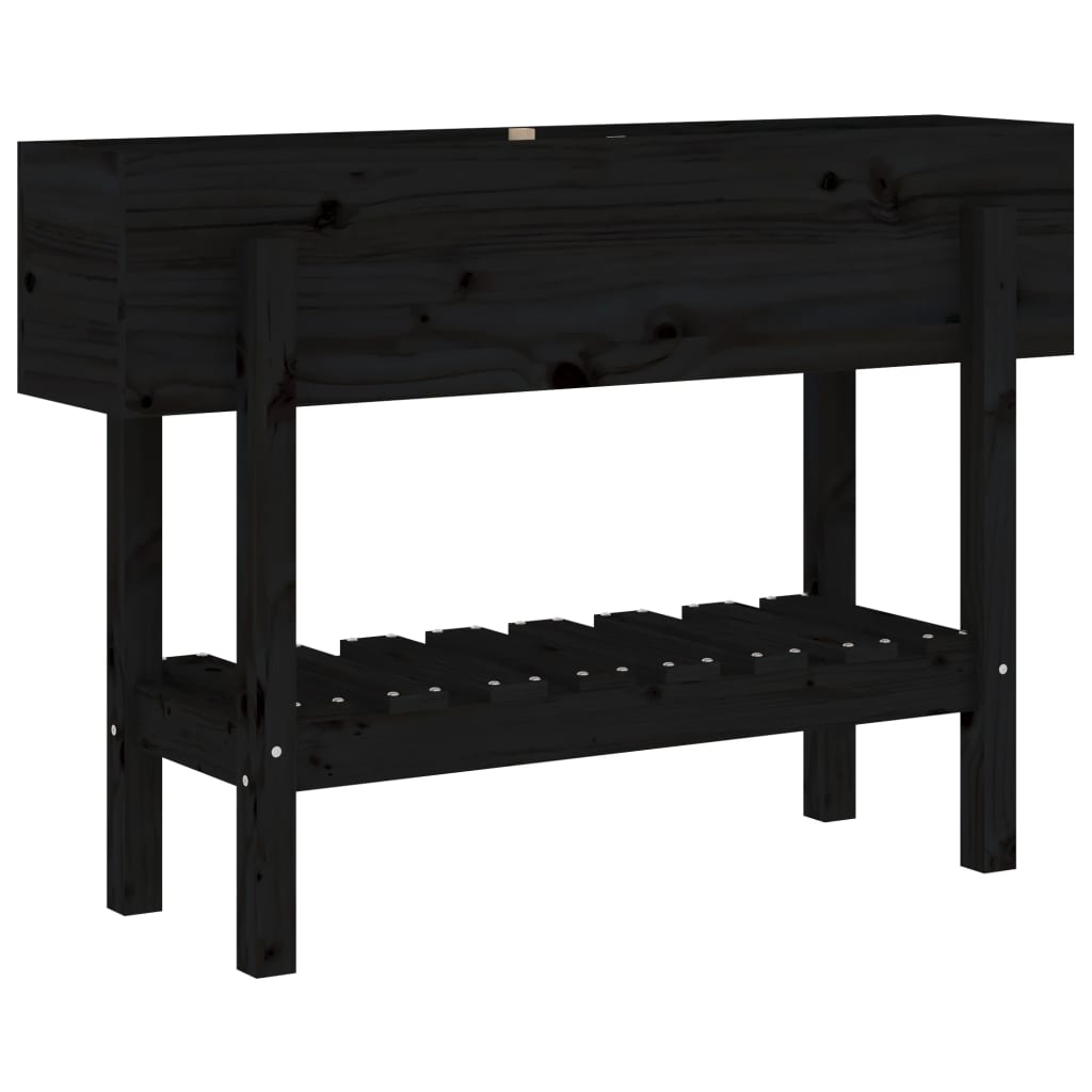 Vidaxx Pflanzgefäß erhöht 101x30x69 cm massives Kiefernholz schwarz