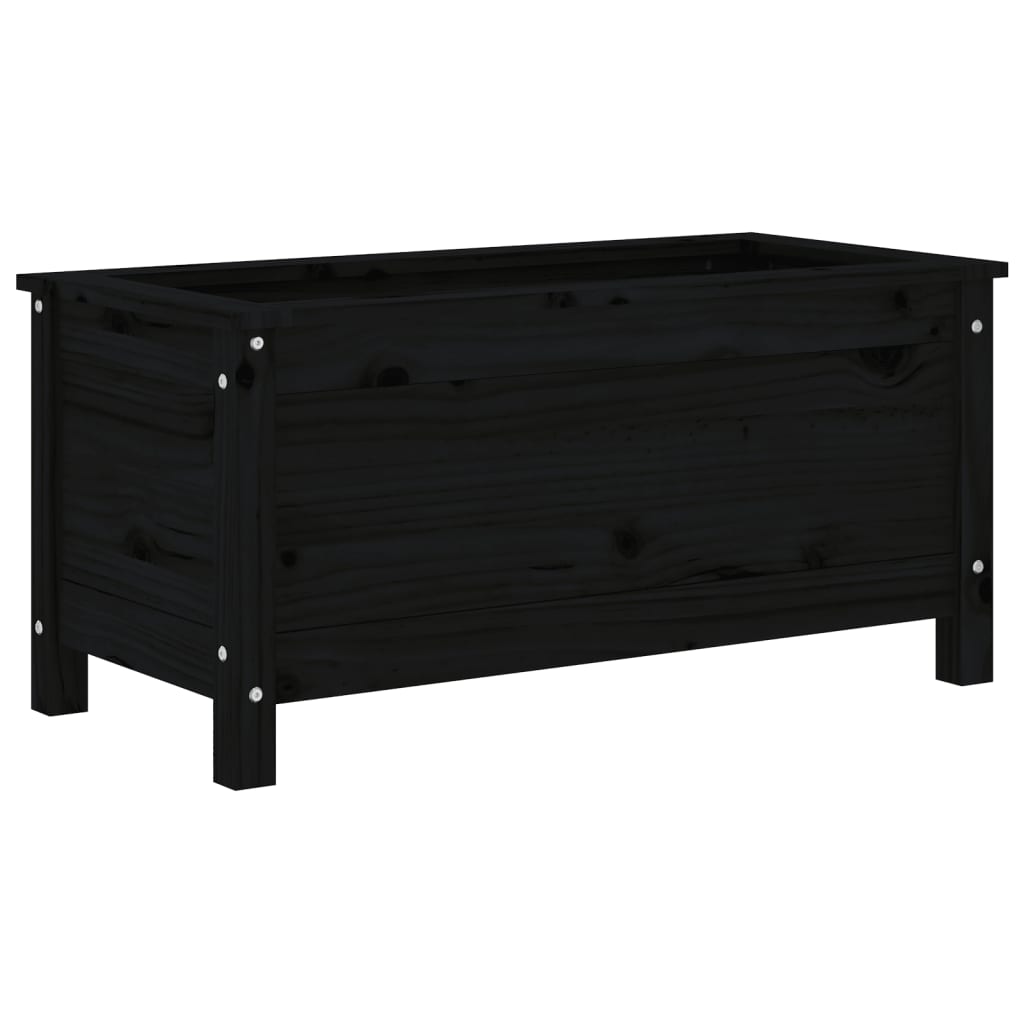 VidaXL Pflanzgefäß 82,5x40x39 cm massives Kiefernholz schwarz
