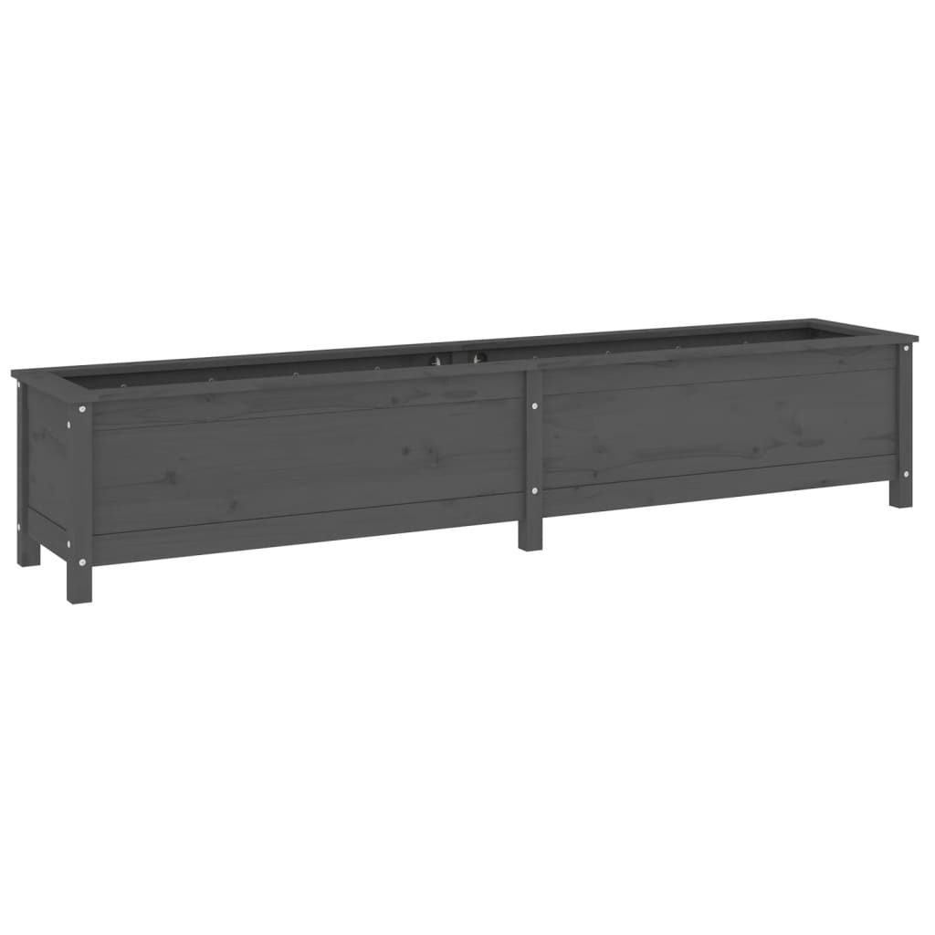 Vidaxx Pflanzgefäß erhöht 199,5x40x39 cm massives Kiefernholz grau