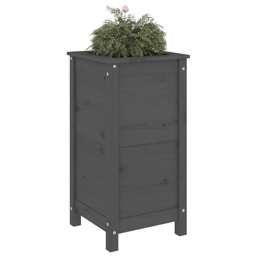 Vidaxx Pflanzgefäß 40x40x78 cm massives Kiefernholz grau