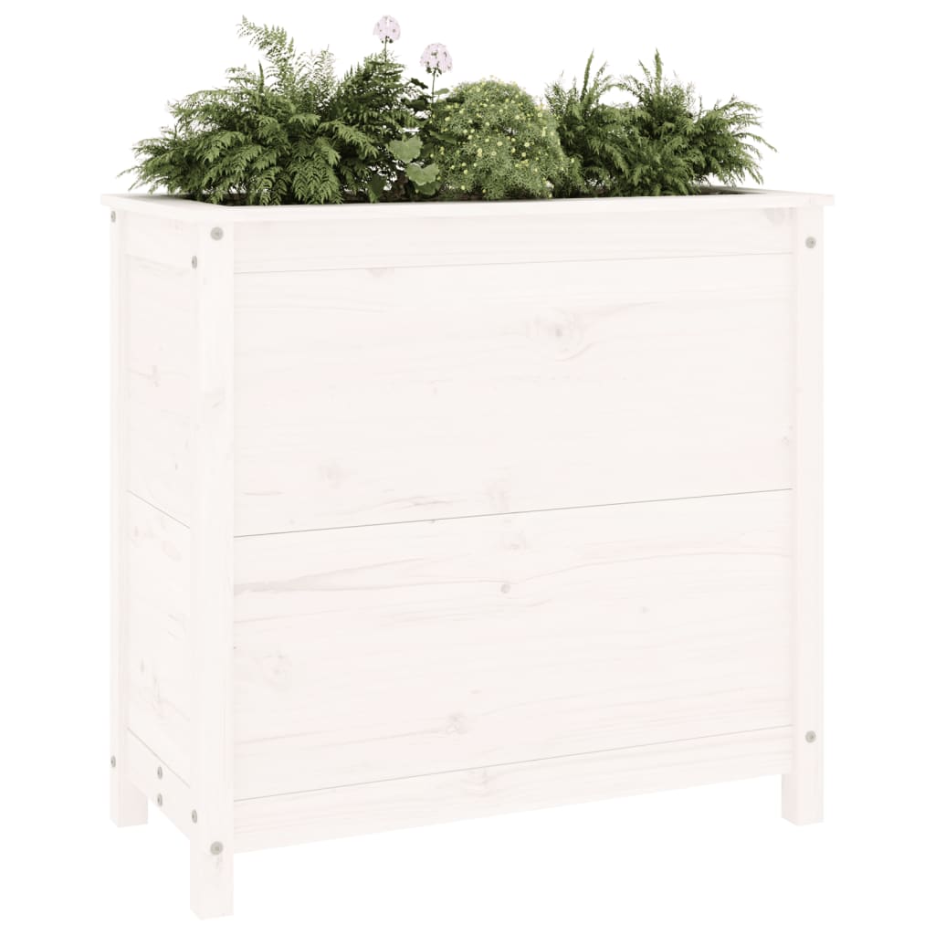 Vidaxx Pflanzgefäß 82,5x40x78 cm massives Kiefernholz weiß