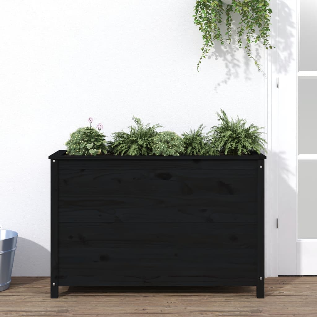 Vidaxx Pflanzgefäß erhöht 119,5x40x78 cm massives Kiefernholz schwarz