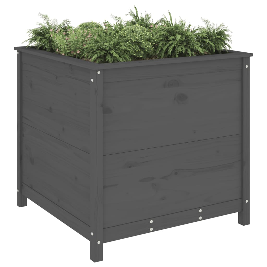 Vidaxx Pflanzgefäß 82,5x82,5x78 cm massives Kiefernholz grau