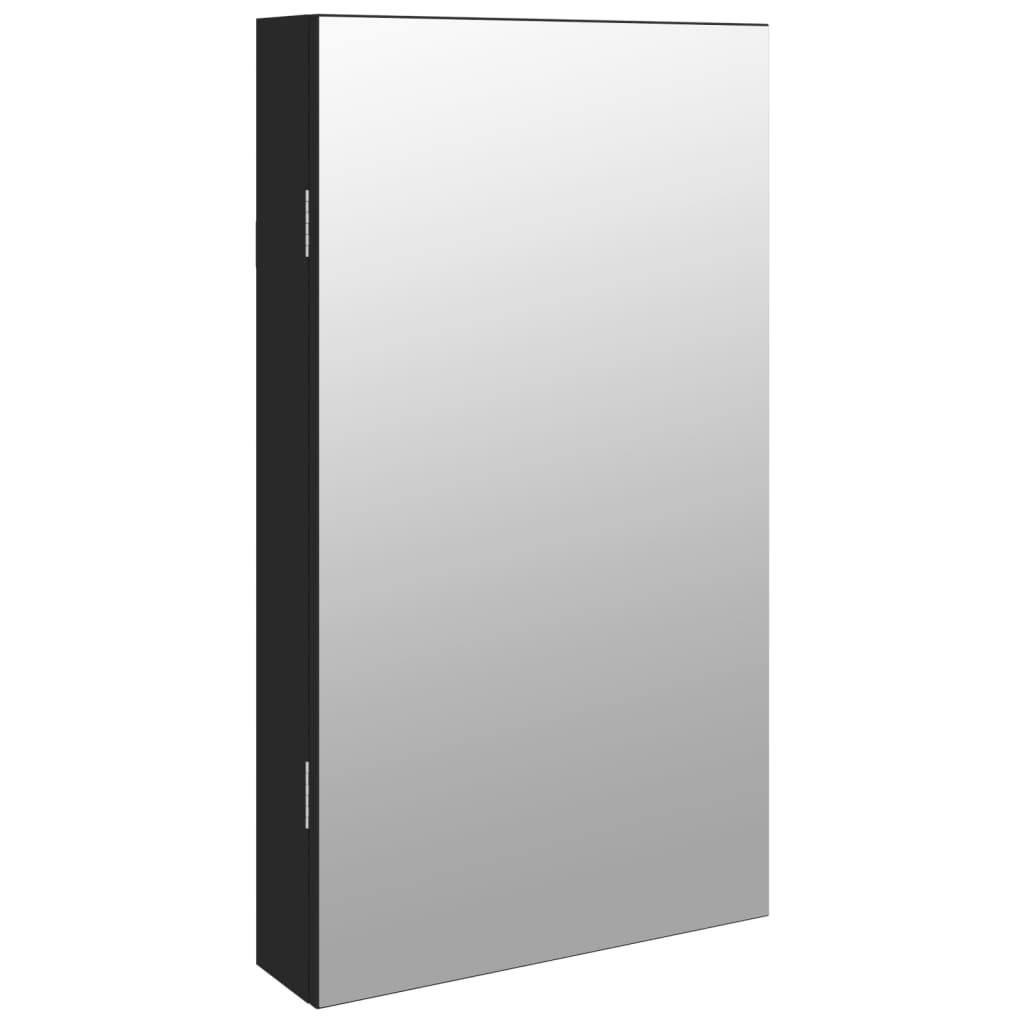 Vidaxx Schmuckschrank mit Spiegel und LED-Wandmontage in Schwarz