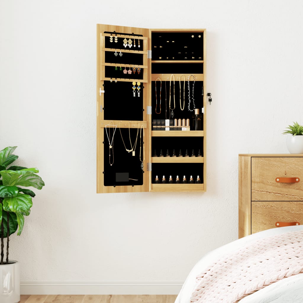 Vidaxx Schmuckschrank mit Spiegel und LED-Wandmontage