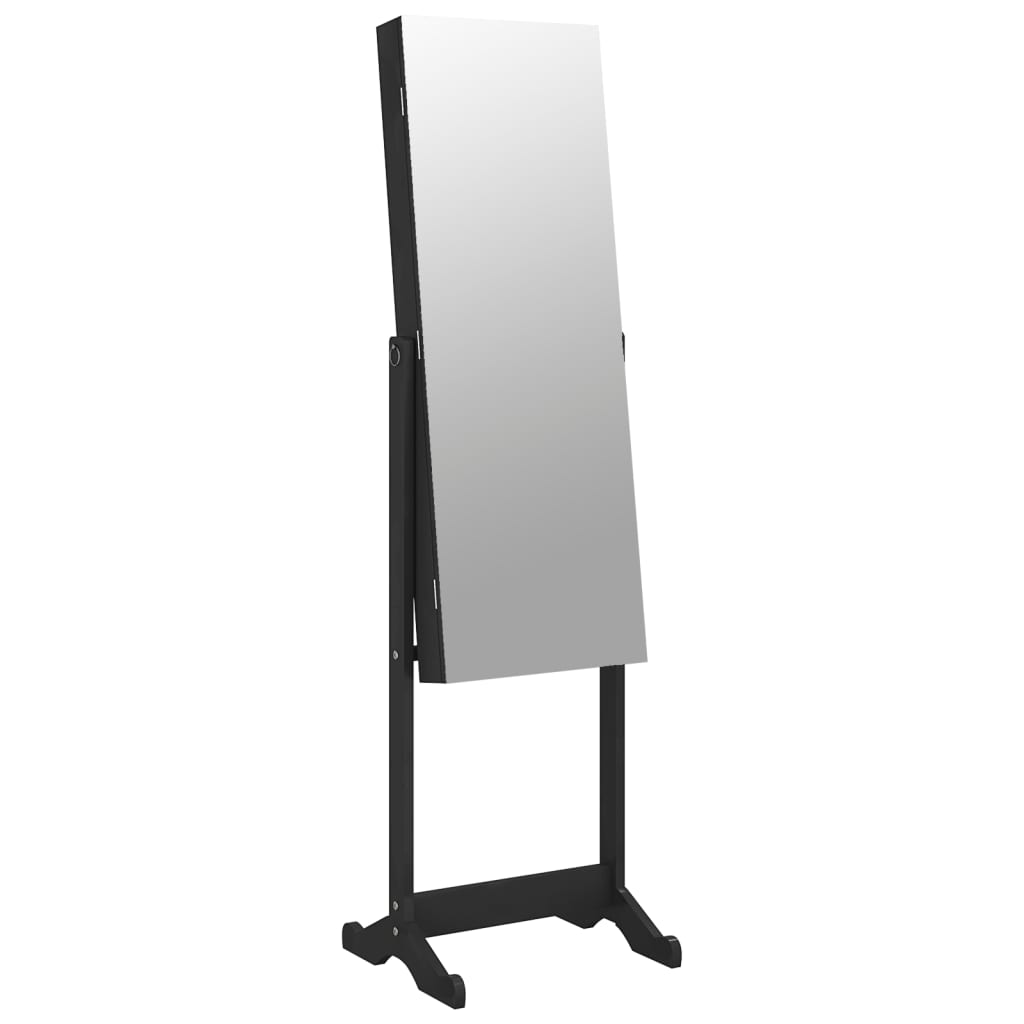Vidaxx Schmuckschrank mit Spiegel freistehend 42x38x152 cm schwarz