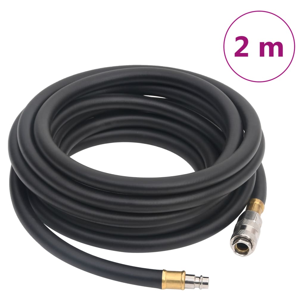 VidaXL Luftschlauch Hybrid 0,6'' 2 m Gummi und PVC schwarz