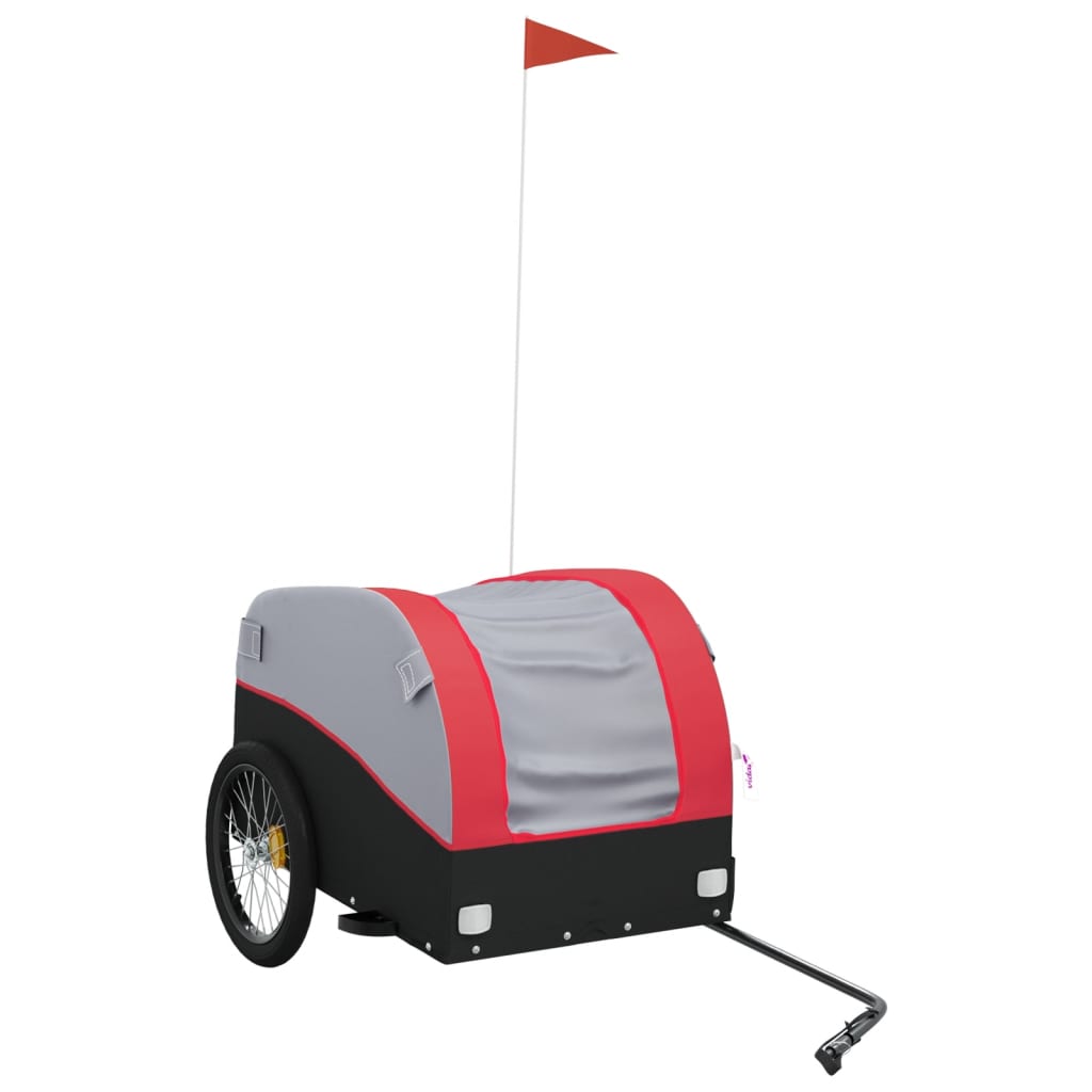 Vidaxl Fahrradanhänger 45 kg Eisen schwarz und rot