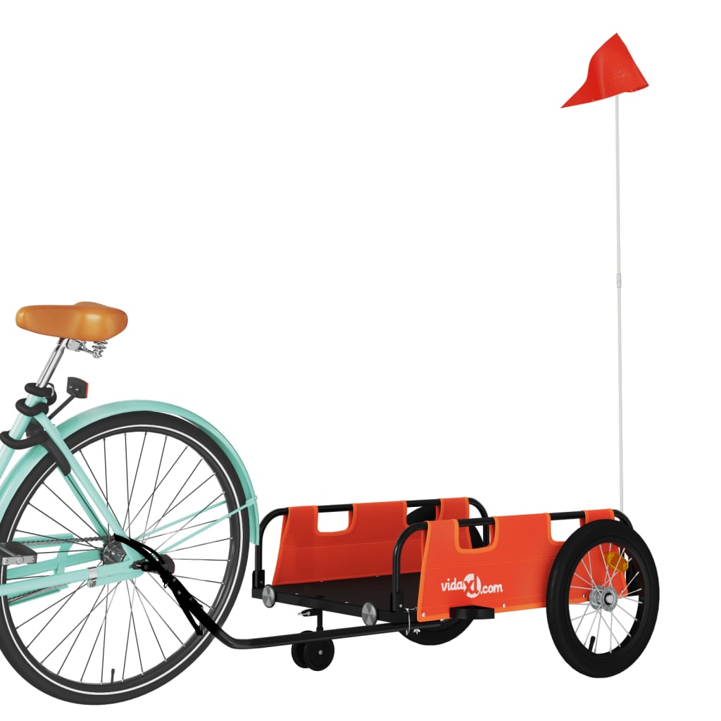 Vidaxl Fahrradanhänger Oxford-Stoff und Eisenorange