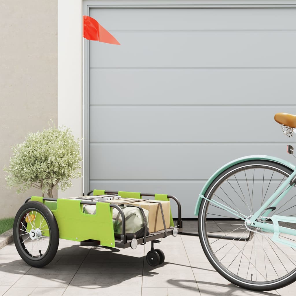 VidaXL Fahrradanhänger Oxford-Stoff und Eisengrün