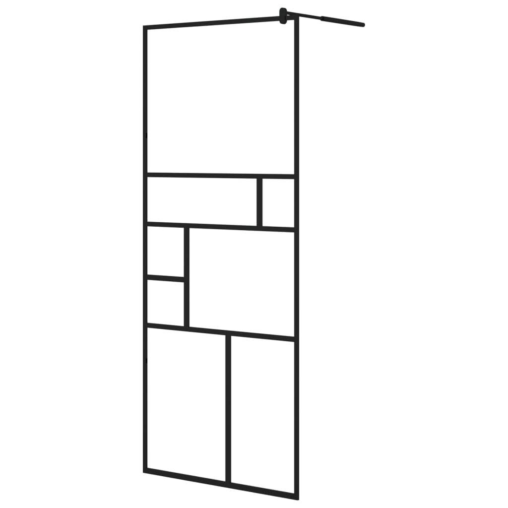 VidaXL Walk-in Duschabtrennung mit Ablage 80x195 cm ESG-Glas Aluminium schwarz