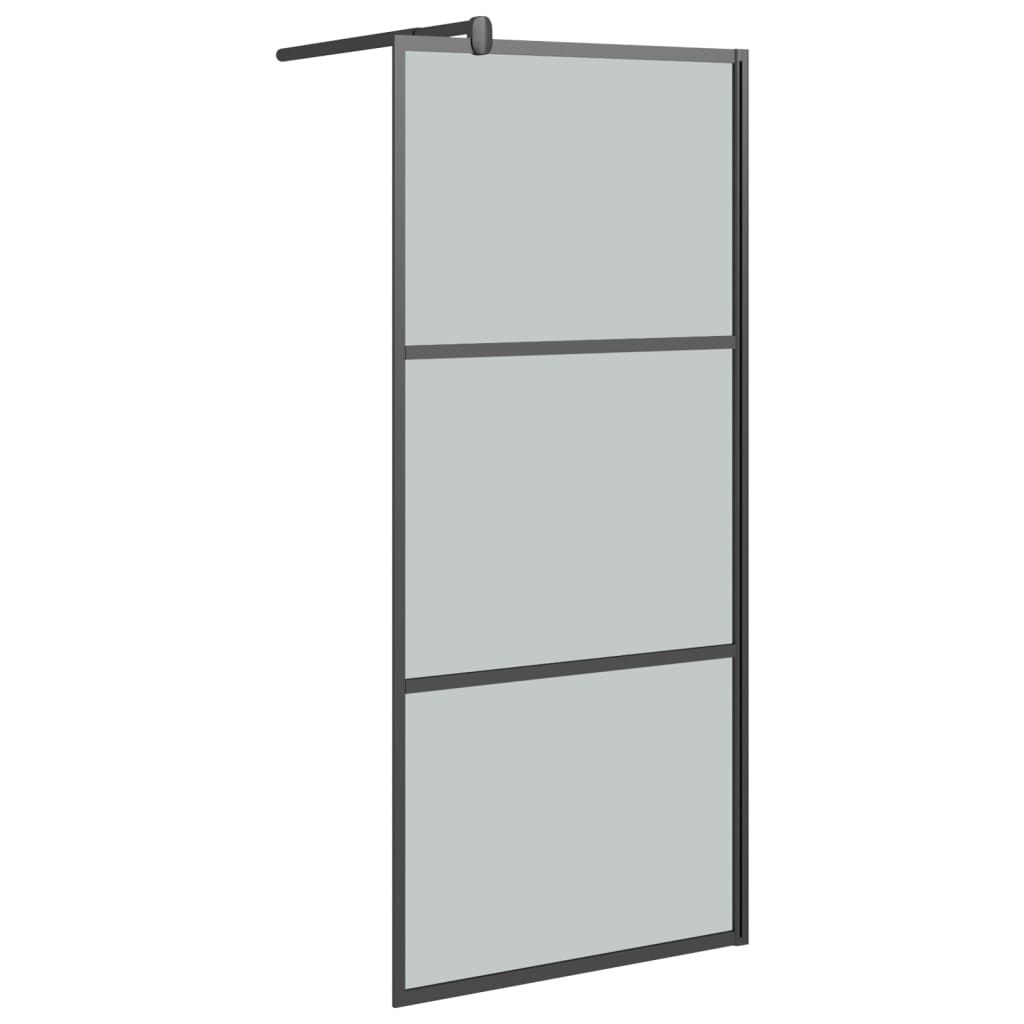 VidaXL Walk-in Duschabtrennung mit Ablage 100x195 cm ESG Glas Aluminium schwarz