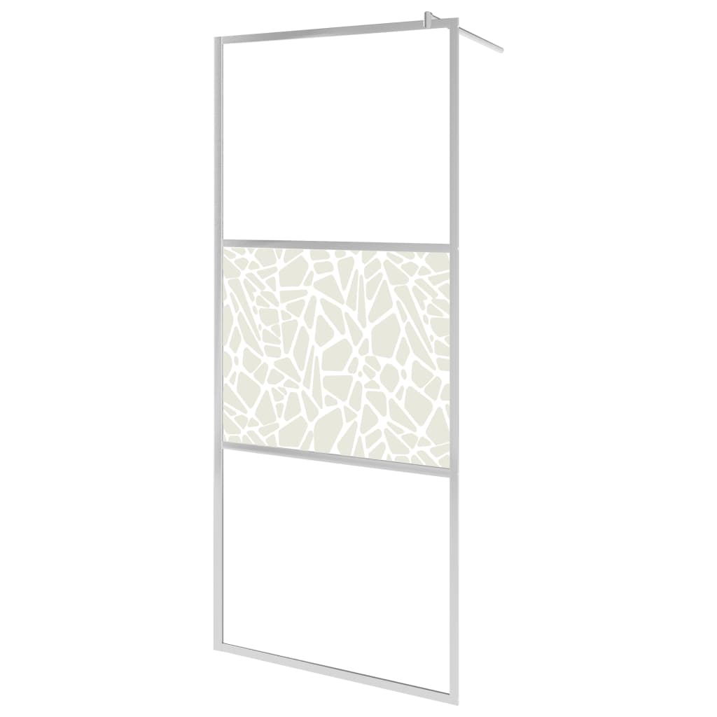VidaXL Walk-In Duschabtrennung mit Ablage 100x195 cm ESG Glas Aluminium Chrom