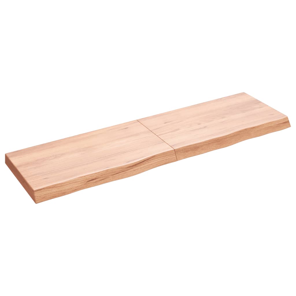Vidaxx Waschtischplatte 140x40x (2-6) cm behandeltes Massivholz hellbraun