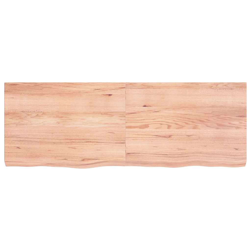 Vidaxx Waschtischplatte 140x50x (2-6) cm behandeltes Massivholz hellbraun
