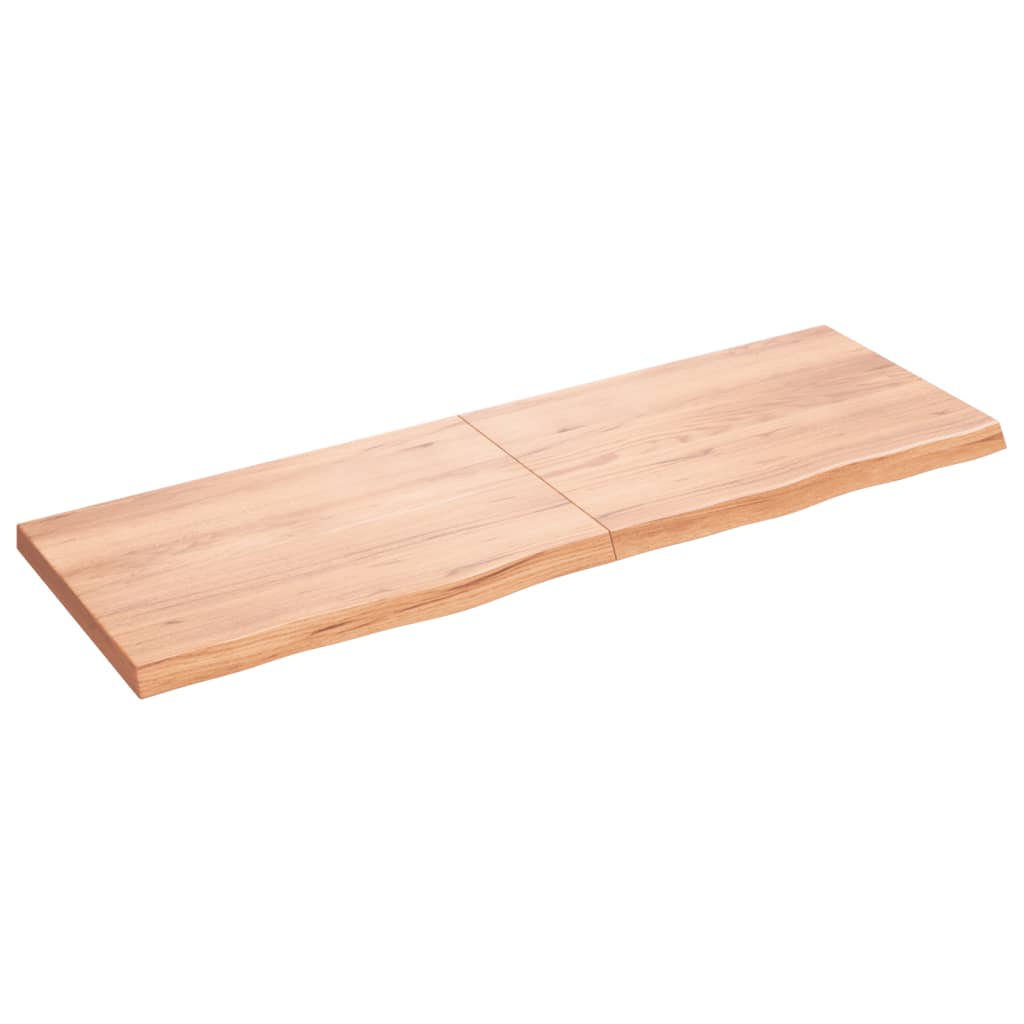 Vidaxx Waschtischplatte 180x60x (2-6) cm, behandeltes Massivholz hellbraun