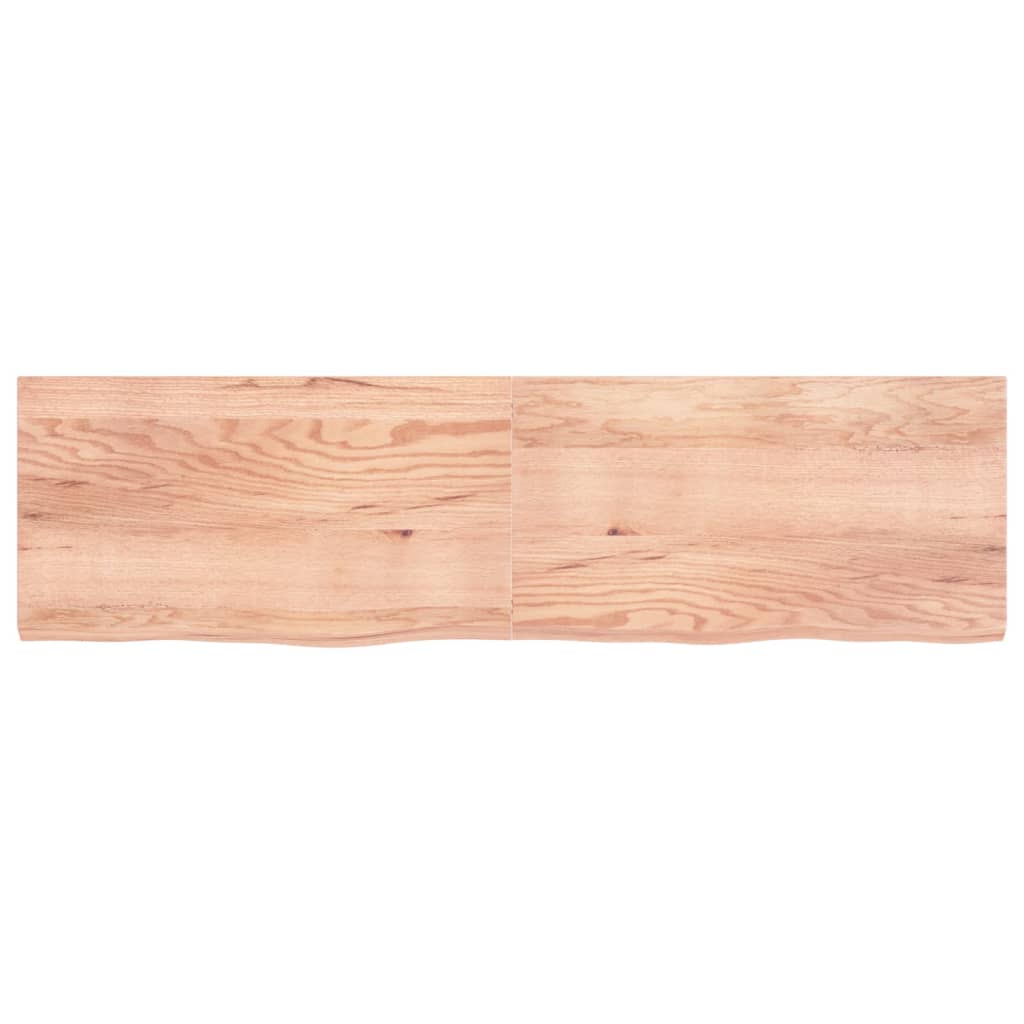 Vidaxx Waschtischplatte 220x60x (2-6) cm, behandeltes Massivholz hellbraun