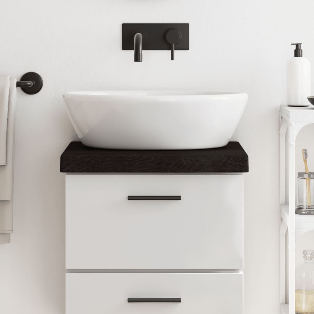 Vidaxx Waschtischplatte 40x40x (2-6) cm behandeltes Massivholz dunkelbraun