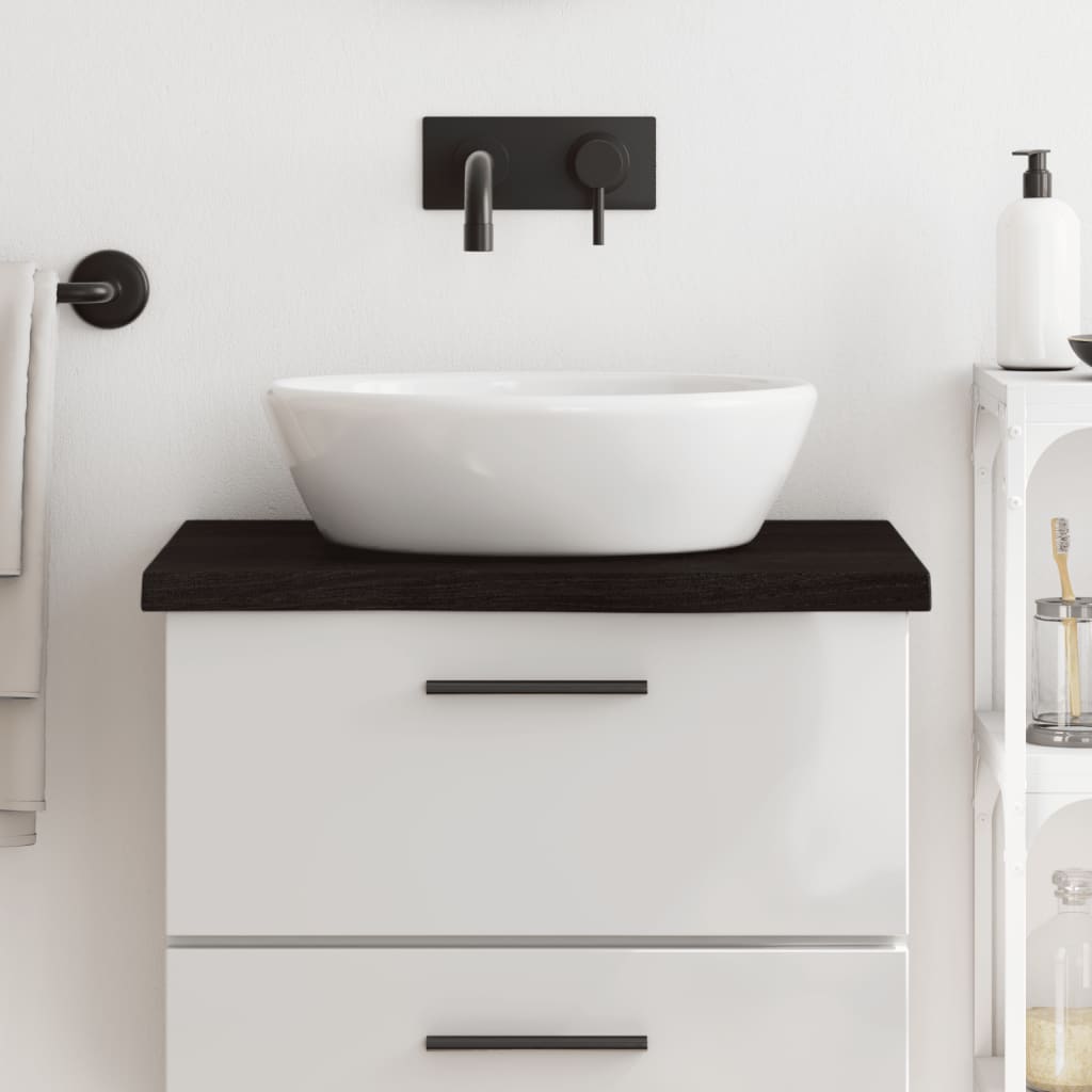 Vidaxx Waschtischplatte 60x50x (2-4) cm behandeltes Massivholz dunkelbraun