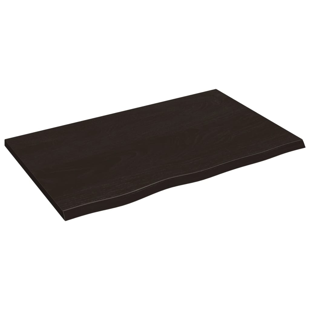 Vidaxx Waschtischplatte 80x50x2 cm, behandeltes Massivholz dunkelbraun