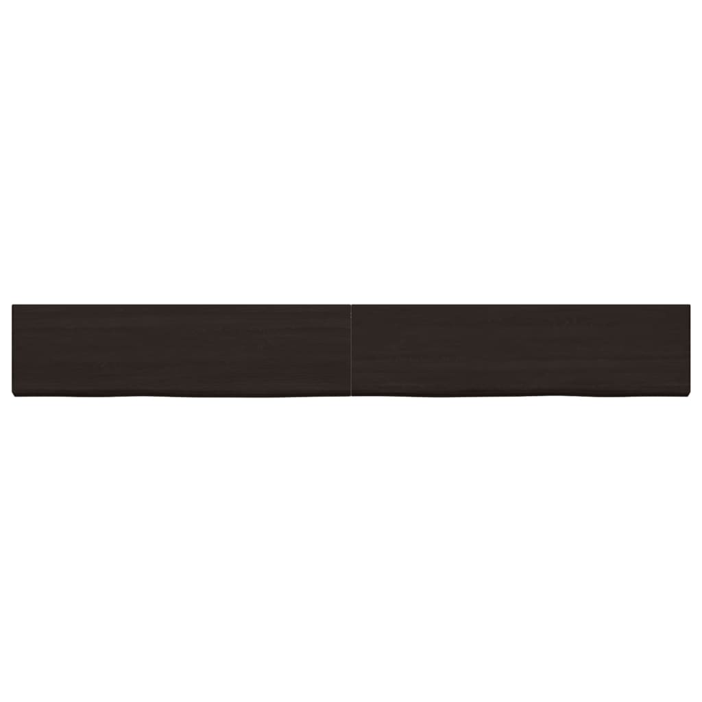 Vidaxx Waschtischplatte 220x30x (2-6) cm behandeltes Massivholz dunkelbraun