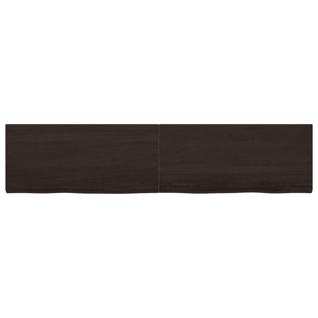 Vidaxx Waschtischplatte 220x50x (2-4) cm behandeltes Massivholz dunkelbraun