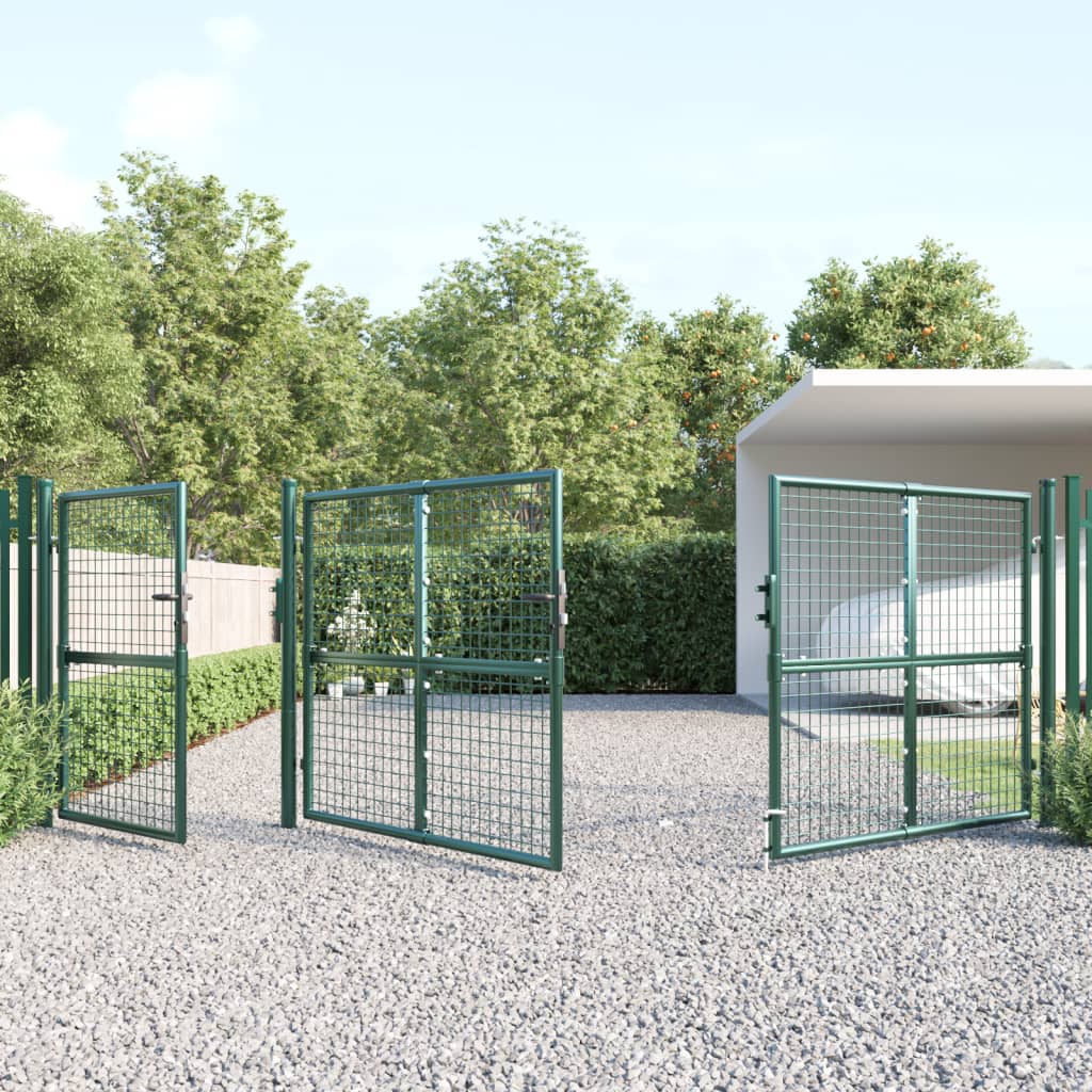 VidaXL Gartentor 400x175 cm Maschenweite und verzinkter Stahl grün