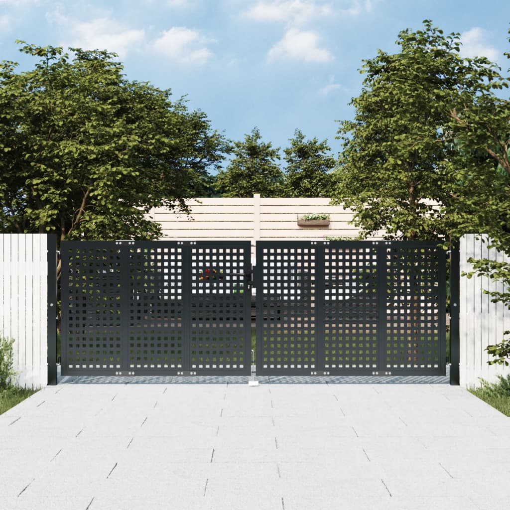 VidaXL Tor 300x125 cm Stahl Anthrazit