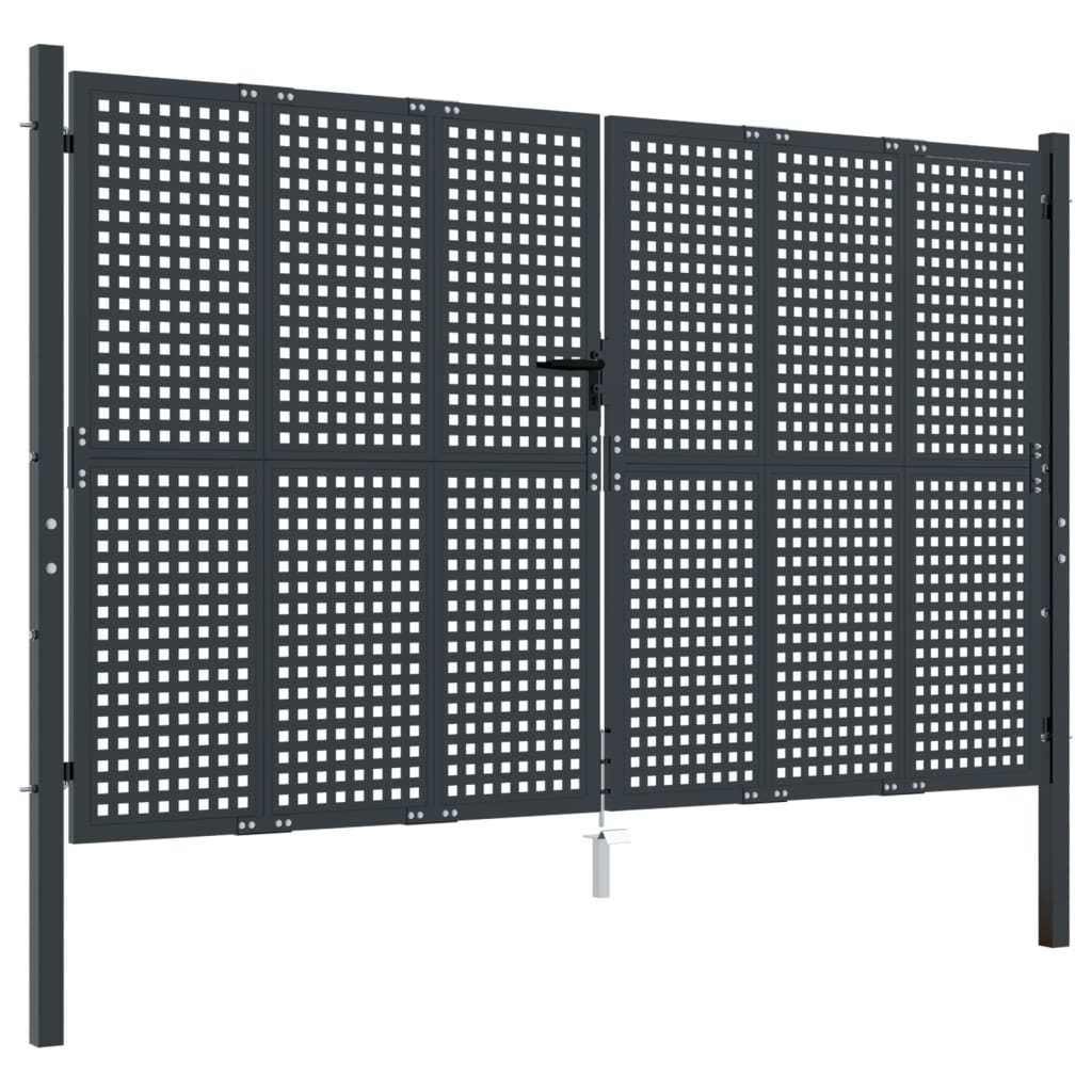 VidaXL Tor 300x175 cm Stahl Anthrazit