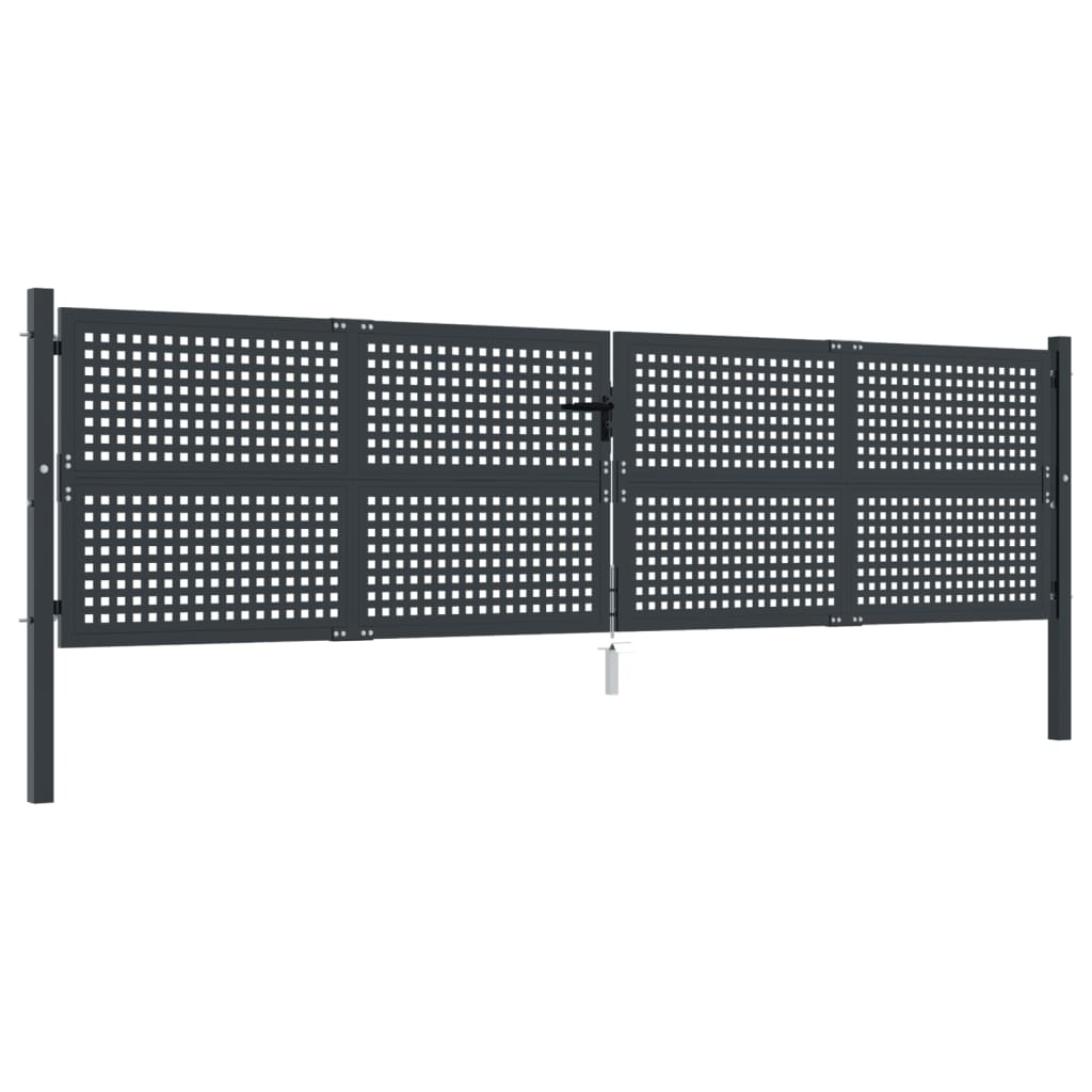 VidaXL Tor 400x125 cm Stahl Anthrazit