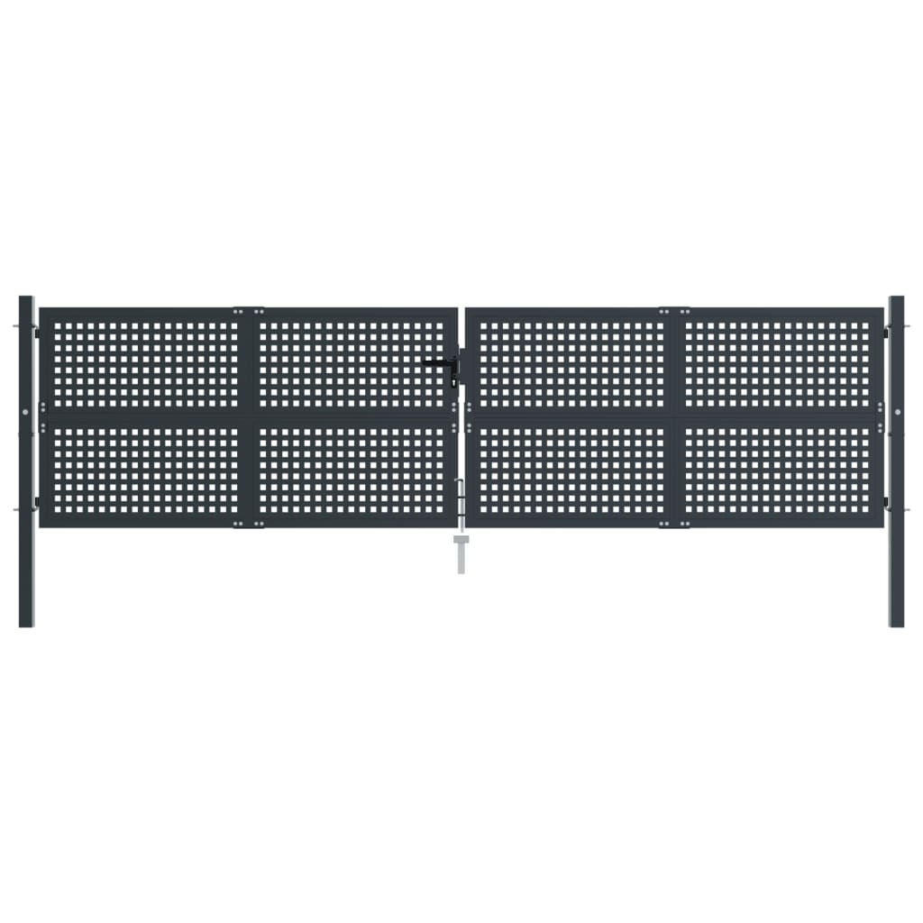 VidaXL Tor 400x125 cm Stahl Anthrazit