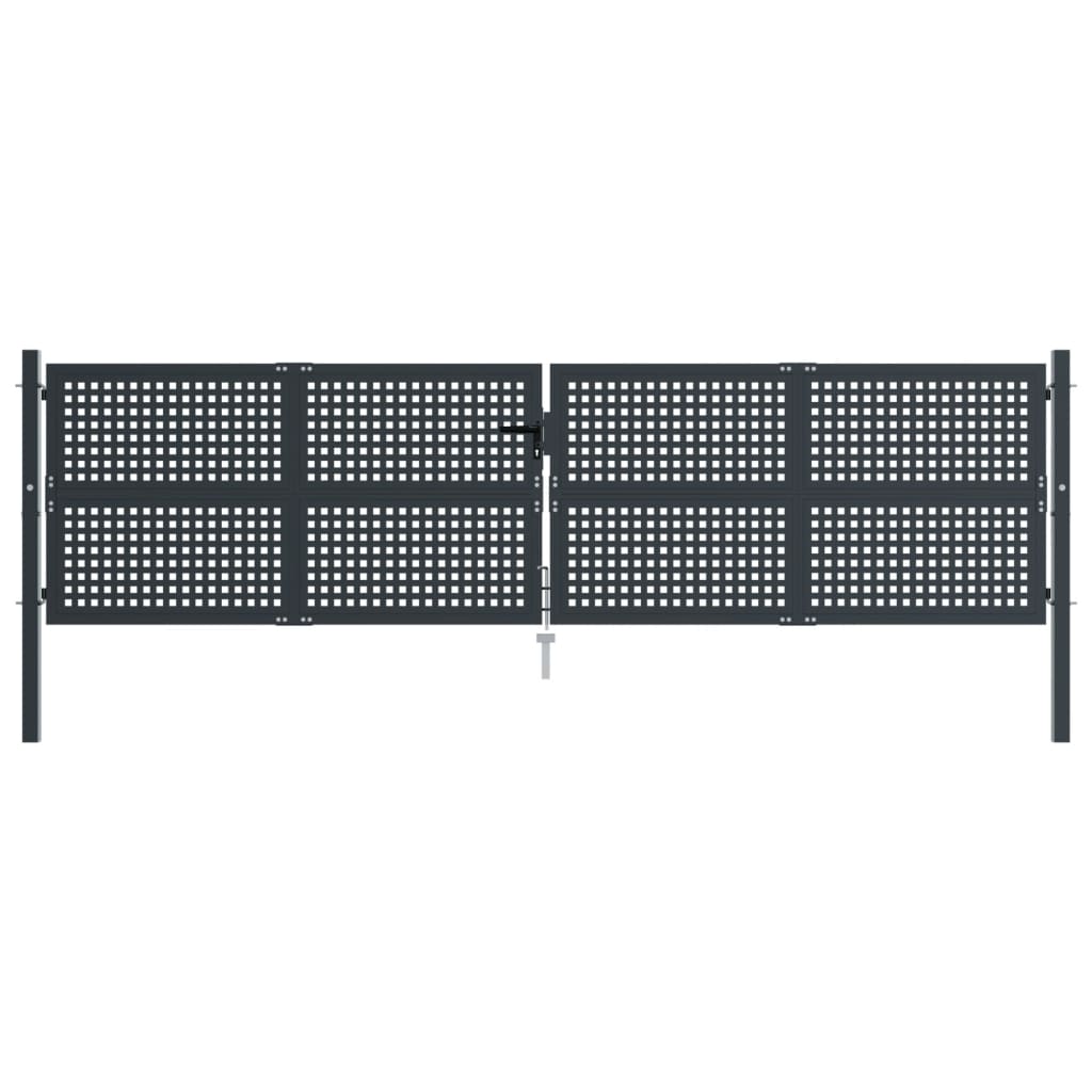 VidaXL Tor 400x150 cm Stahl Anthrazit