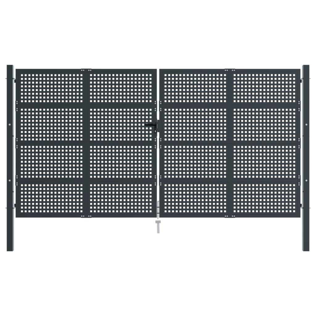 VidaXL Tor 400x250 cm Stahl Anthrazit