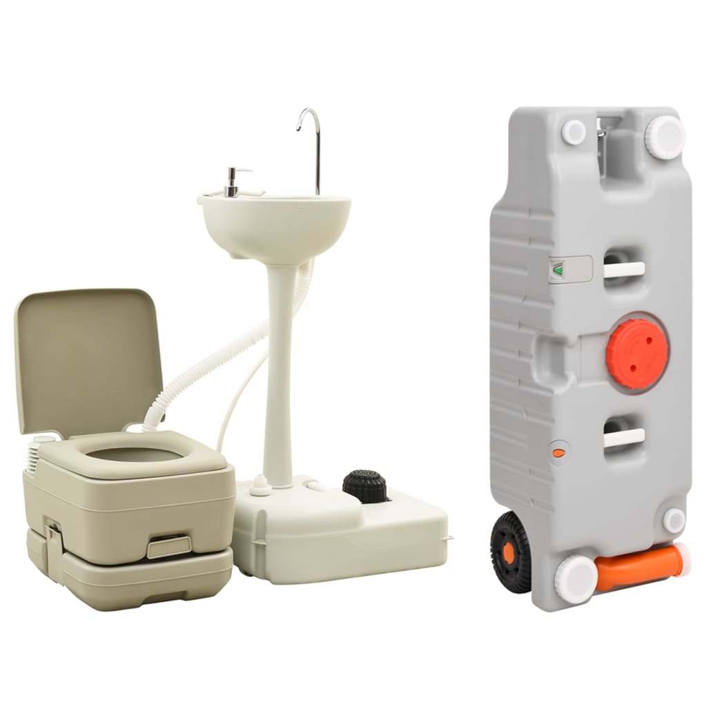 VidaXL Campingtoilette und Waschbecken mit Wassertank