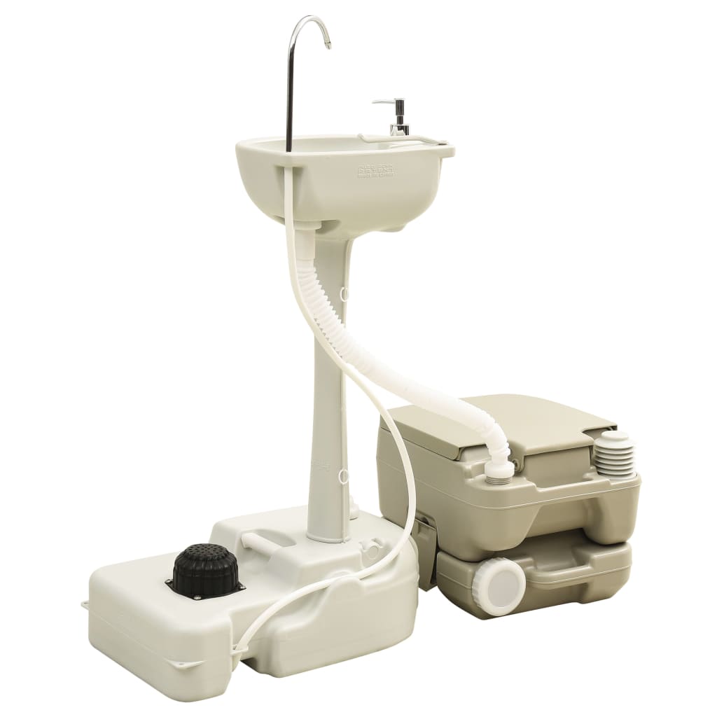 VidaXL Campingtoilette und Waschbecken mit Wassertank