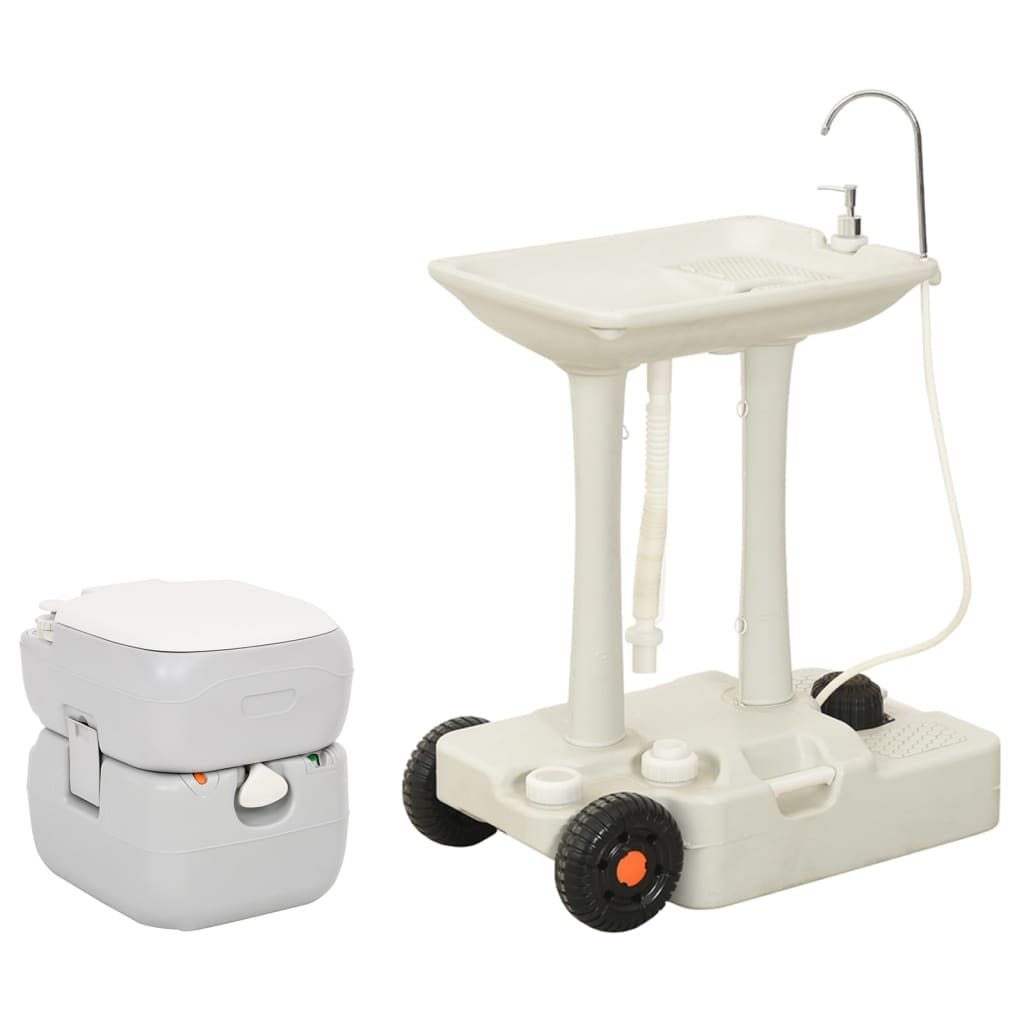 VidaXL Campingtoilette und Waschbecken tragbar