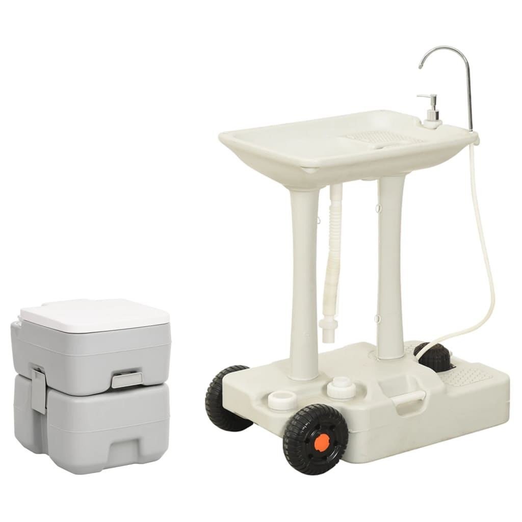 VidaXL Campingtoilette und Waschbecken tragbar