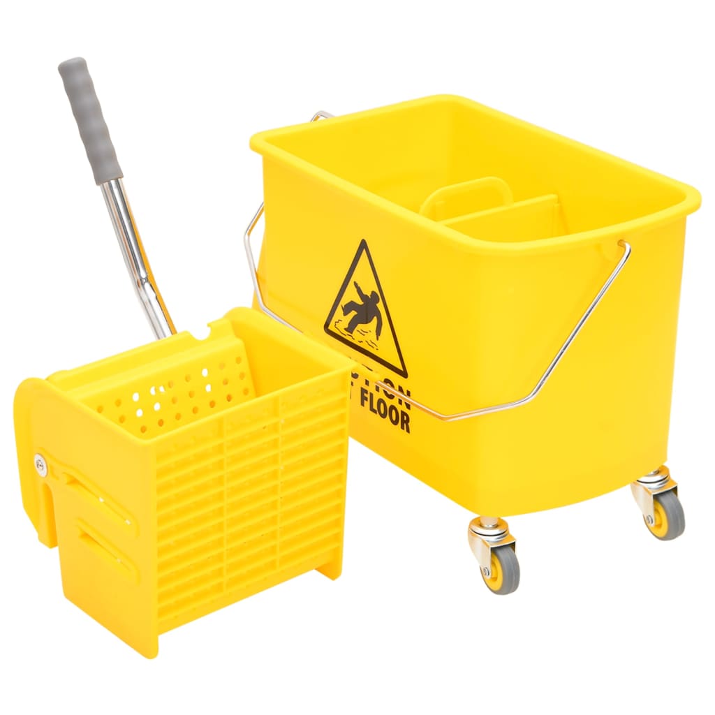 VidaXL Moppeimer mit Presse und Rädern 20 L Polypropylen gelb