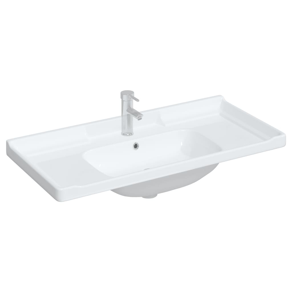 VidaXL Waschbecken rechteckig 100x48x23 cm Keramik weiß