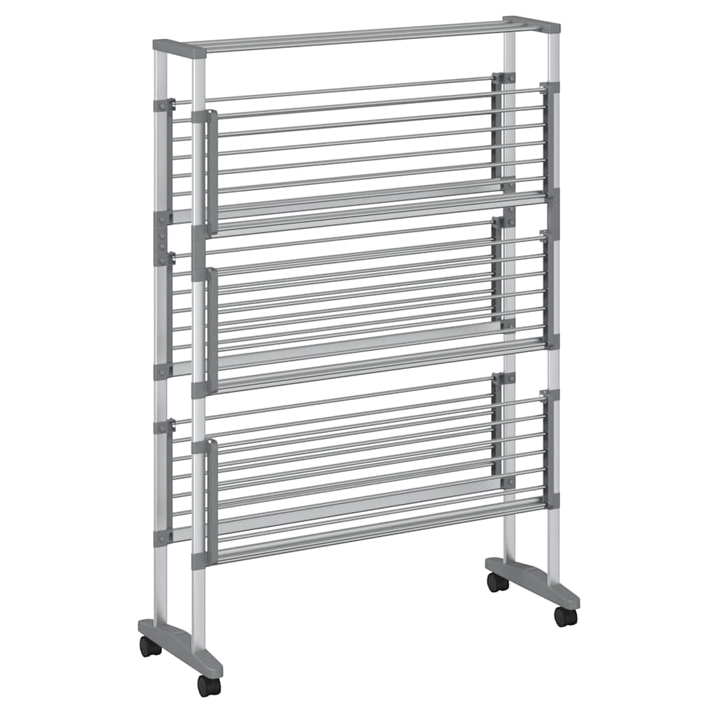 VidaXL Wäscheständer mit Rollen 89x64x129 cm Aluminium
